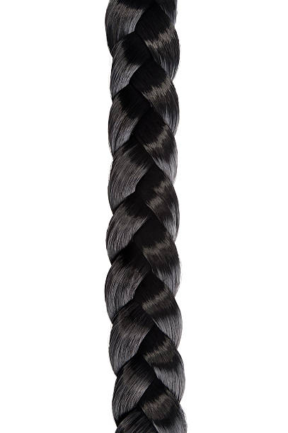 long black hair braid long black hair braid,plait on white background black hair braiding stock pictures, royalty-free photos & images