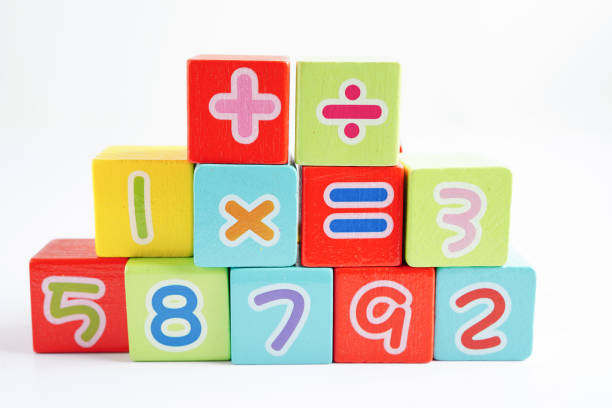 istock Number wood block cubes for learning Mathematic, education math concept. 1543088011
