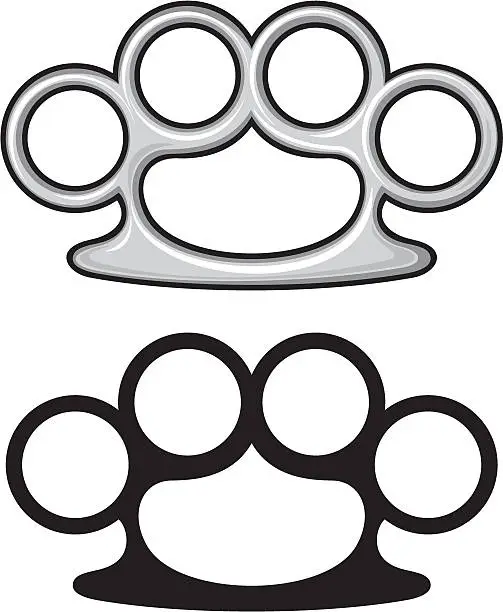 Vector illustration of Brass knuckles