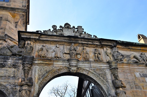 Old court (Alte Hofhaltung) - a historic building complex in Bamberg. It consists of former residential and economic buildings of Episcopal Court (15th century). Bamberg, Upper