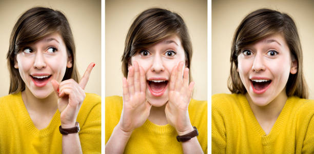 istock Young woman facial expressions 154311086