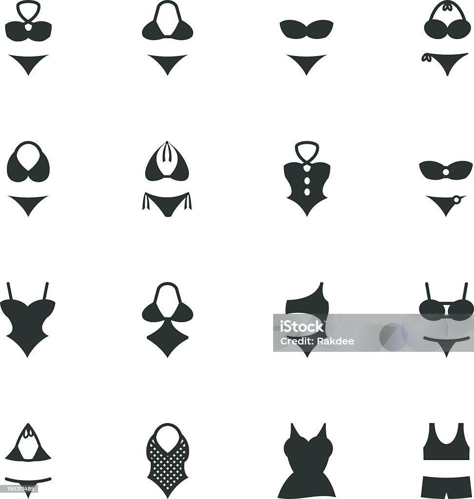 Swimwear Silhouette Icons Swimwear Silhouette Vector File Icons. Bikini stock vector