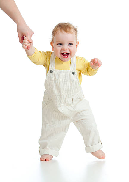 baby steps first time isolated studio shot