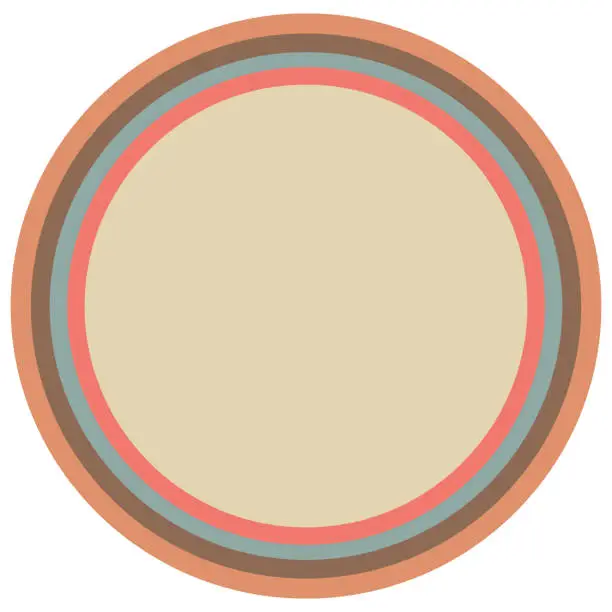 Vector illustration of rainbow colored circles. 60-70s style retro.
vector illustration