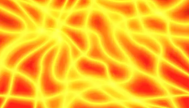 Vector illustration of Abstract illustration of flame from lava. Fire lightning, the epicenter of the explosion.