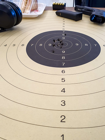 Target For Bullets A Target That Has Been Fired By A 9mm Bullet Stock Photo - Download ...