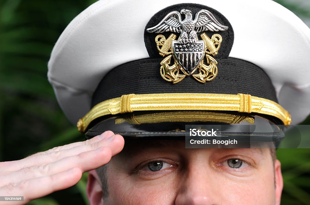 American Navy Officer geschmückt mit Stolz & Kraft - Lizenzfrei Marine Stock-Foto