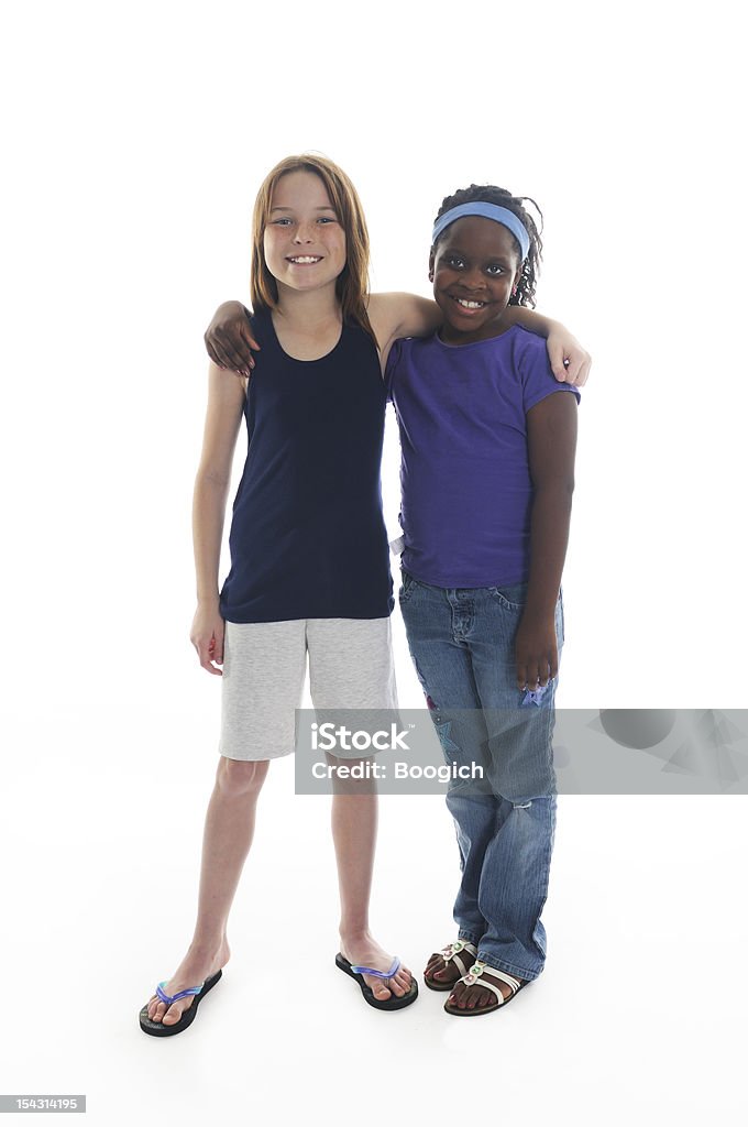 Dos chicas jóvenes americano sobre fondo blanco - Foto de stock de Afrodescendiente libre de derechos