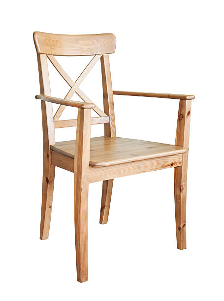 istock Wooden chair, isolated on white 154314698