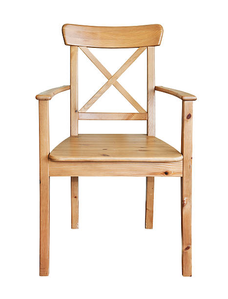 istock Wooden chair, isolated on white 154314844