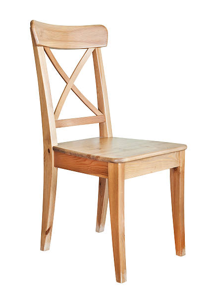 istock Wooden chair, isolated on white 154314889