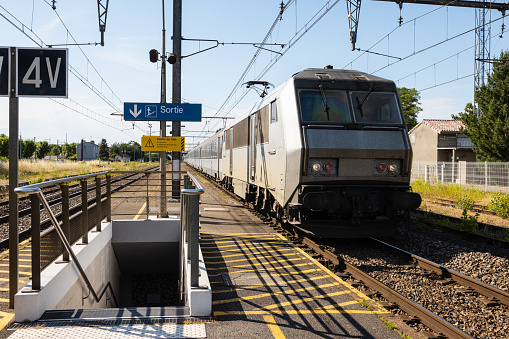 Rail Infrastructure Train Leaving Cologne Railroad Station