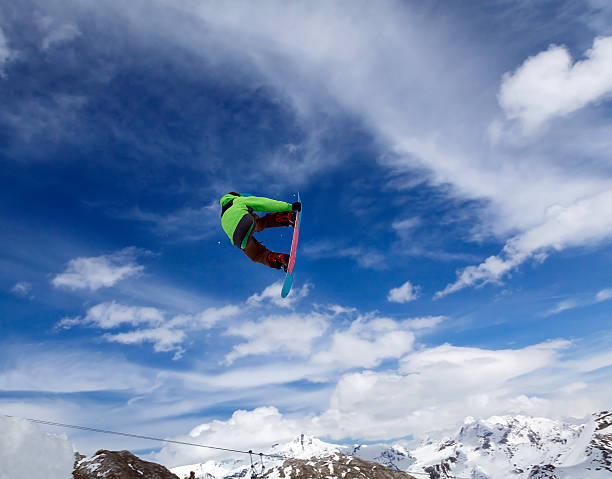 istock Snowboarder in the sky 154316515