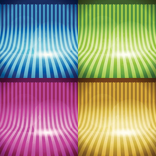 Stage Background in Four Colors vector art illustration