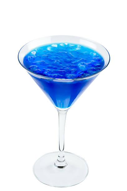istock Blue cocktail in martini glass 154320738