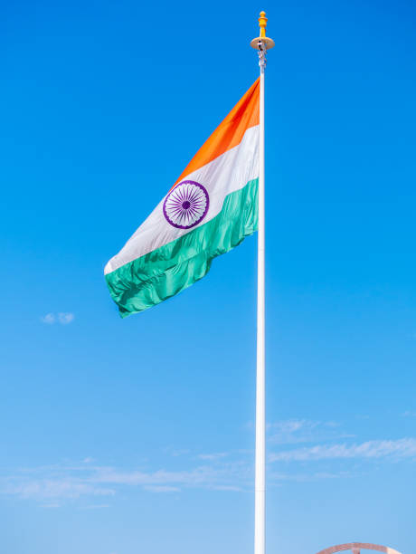 istock India flag flying high with blue sky 1543220668