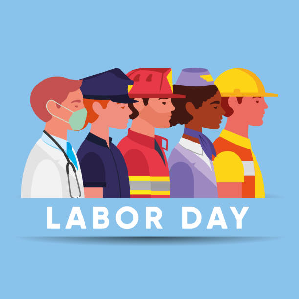 labor day vector labor day background with characters different professions . vector illustration pics of the firefighter free stock illustrations