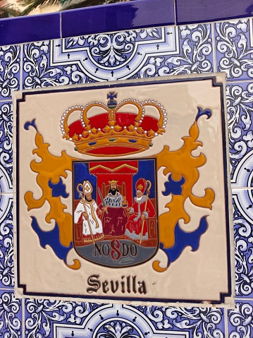 Ceramic letter with name Sevilla in spanish