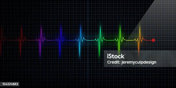 색상화 심장 모니터 무지개에 대한 스톡 사진 및 기타 이미지 - 무지개, 맥박 추적, 맥박 측정