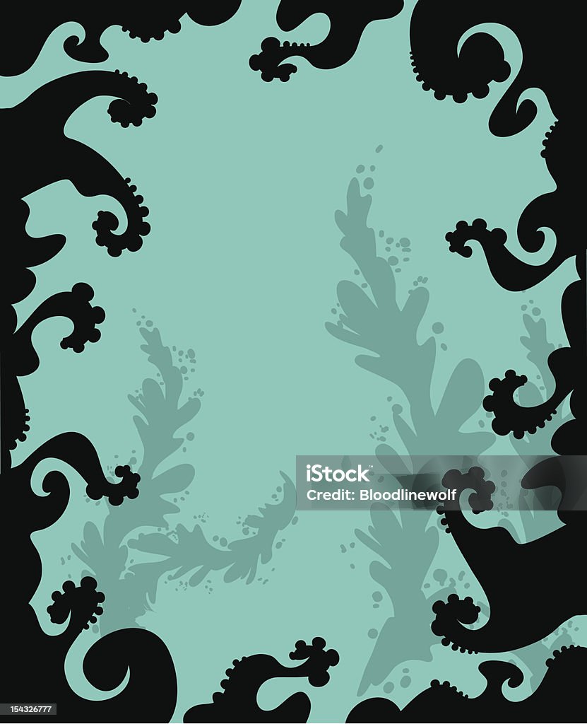 Океан Щупальце Frame - Векторная графика Бирюзовый роялти-фри