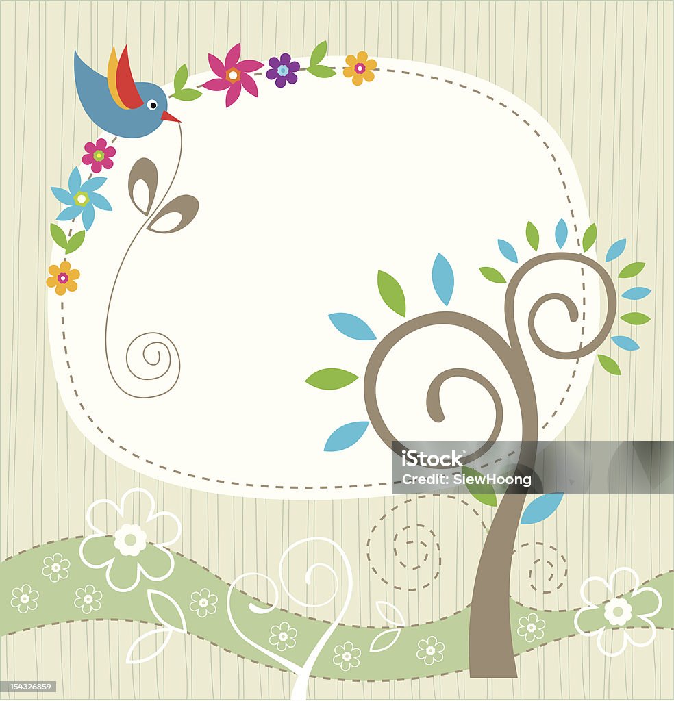 Spring Wishes and Greetings A vector illustration to show spring wishes and greetings brought by a bird Cute stock vector