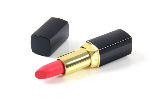 istock Red lipstick isolated on white background 1543271116