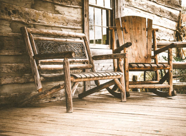 istock Tennessee Style Veranda With Rocking Chair & A Bench 1543312004