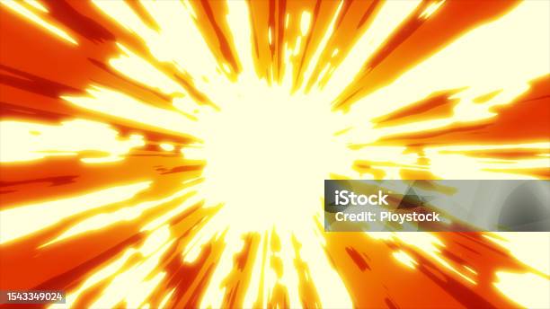 Animestyle Background With Radial Comic Speed Lines Stock Photo - Download Image Now