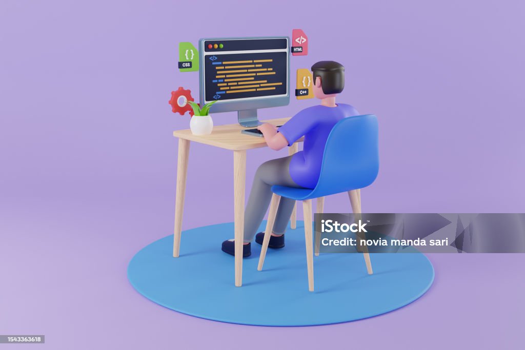Concept Of Script Coding And Programming Web Site Programmer Coding A ...