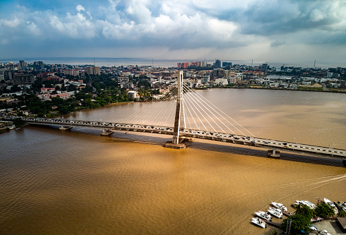 An overhead bridge that connects the ikoyi and lekki environs in Lagos, Nigeria