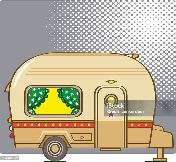Vetores de Old Caravan e mais imagens de Amarelo - Amarelo, Casa, Estilo retrô