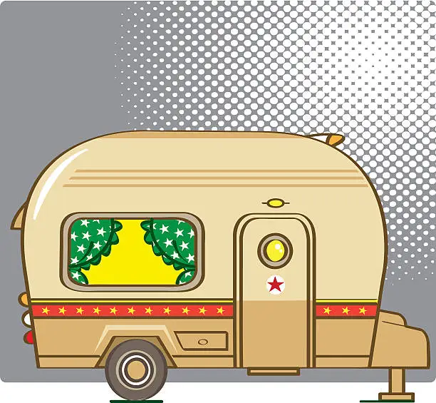 Vector illustration of old caravan