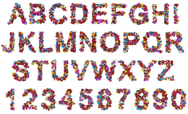 꽃 알파벳 편지들이 - flower letter p alphabet alphabetical order 뉴스 사진 이미지