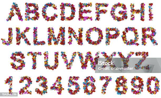 Flowers Alphabet Letters Stock Photo - Download Image Now - Flower, Text, Alphabet