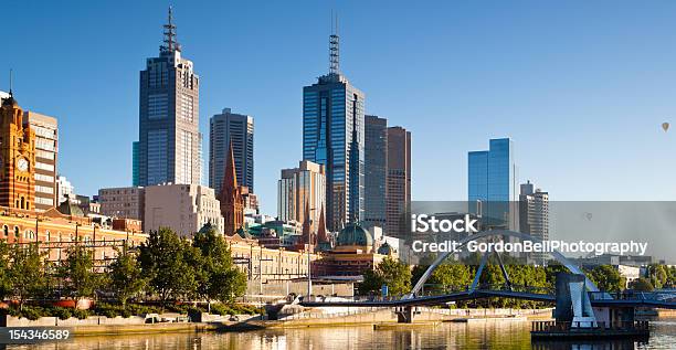 Foto de Horizonte De Melbourne e mais fotos de stock de Melbourne - Austrália - Melbourne - Austrália, Balão de ar quente, Austrália