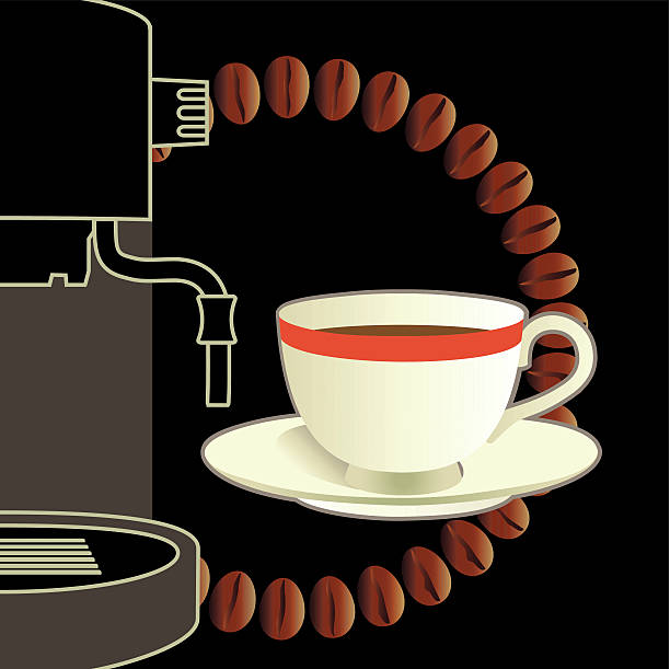 カフェ「情熱的なジャワコーヒーの香りのモカ ベクターアートイラスト
