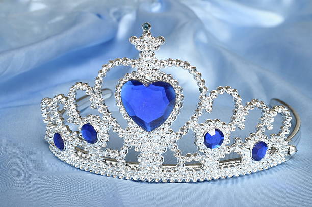 istock Toy tiara with diamonds and blue gem 154350574