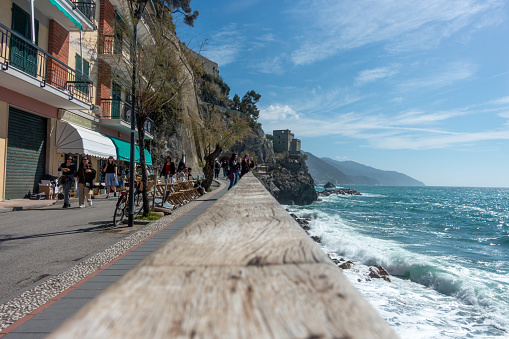 monterosso italy july 7th 2023 street view with people