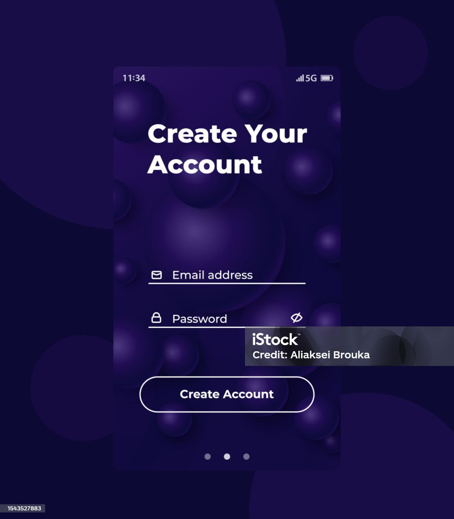 Create Account App Screen Ui Design Vector Interface Stock Illustration ...