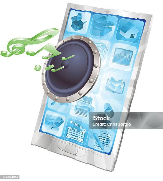 Ikona Koncepcja Głośnika Telefonu - Stockowe grafiki wektorowe i więcej obrazów Aplikacja mobilna - Aplikacja mobilna, Chrom, Clip Art