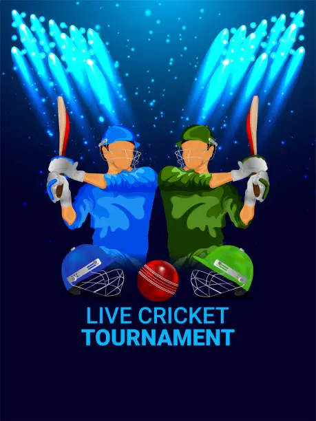 Vector illustration of Cricket championship  tournament match background