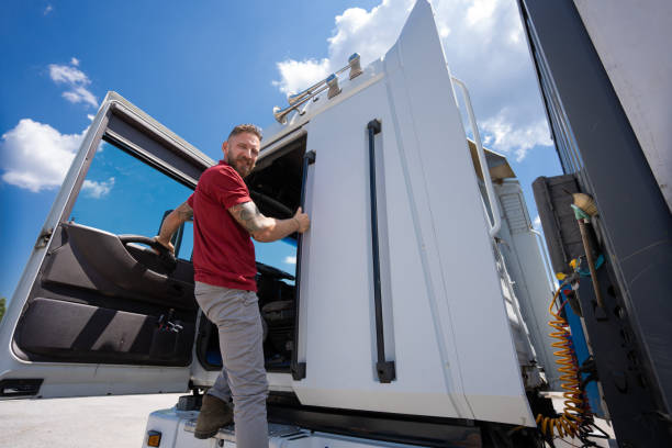 istock Happy truck driver looking at camera 1543541858