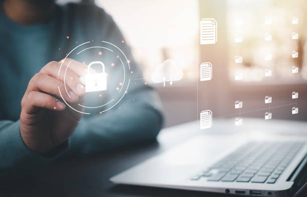 istock Cyber security and Security password login online concept  Hands typing and entering username and password of social media, log in with smartphone to an online bank account, data protection hacker 1543544822