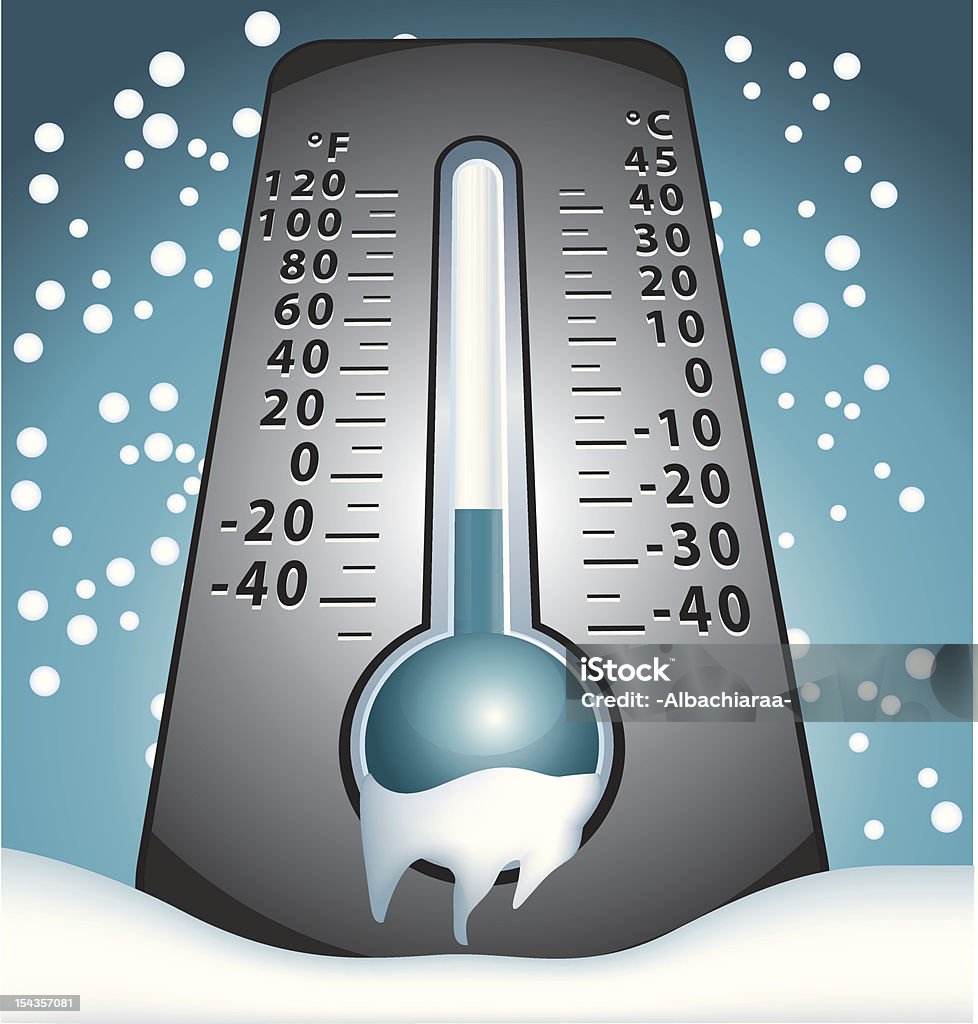한랭 온도계 - 로열티 프리 기금 모금 벡터 아트