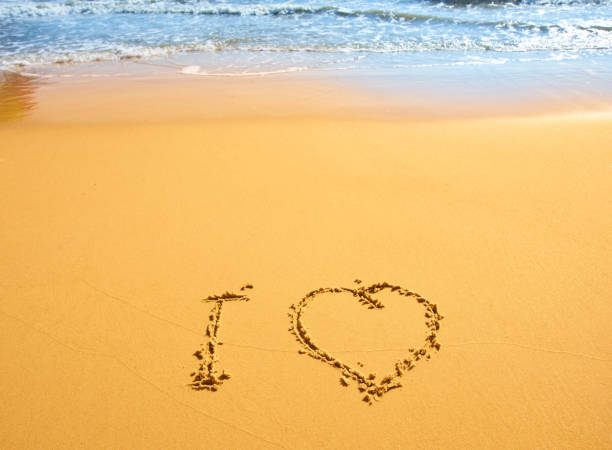 istock Heart drawn in the sand 1543602272