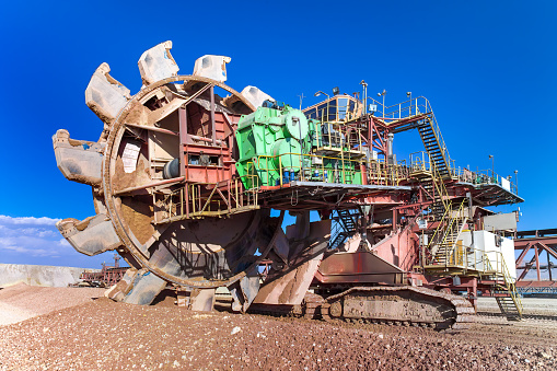 A giant rotary shovel at a copper mine in Chile