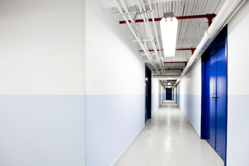This is where I'm use to work. This is the Basement floor. I always found the corridor very beautiful and bright. I even did an interview there so... I decided to add it to my iStock corridor collection.