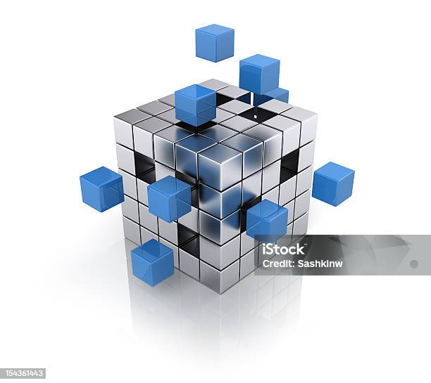 Cube Montage Von Häuserblocks Stockfoto und mehr Bilder von Zauberwürfel - Zauberwürfel, Würfel - Geometrische Form, Blau