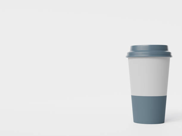 istock Blue dark cup of coffee with medium size 3D render 1543641953