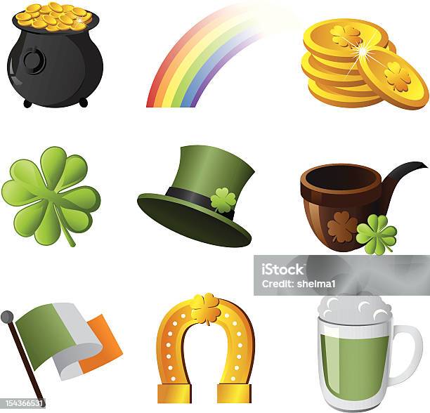 Irish Iconset Stock Vektor Art und mehr Bilder von Goldtopf - Goldtopf, Regenbogen, Saint Patricks-Tag